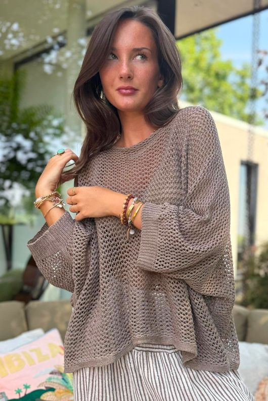 Conrad Grunge Loose Cotton Knit Earth